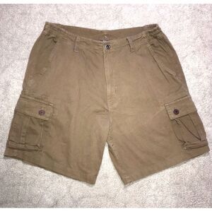Vintage Big Dogs Brown Cargo‎ Shorts Mens size Small 100% Cotton Casual
